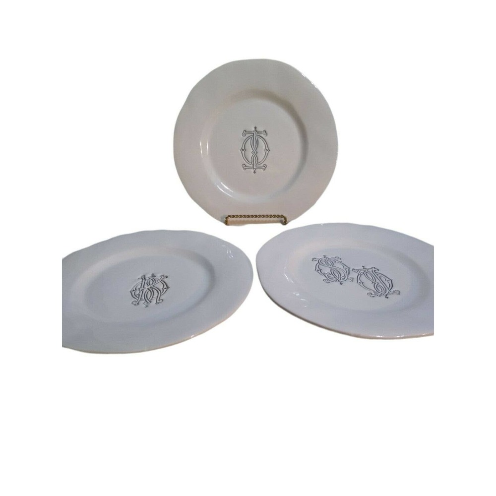 Vintage Bizzirri Italy Monogram Salad Plates (3)